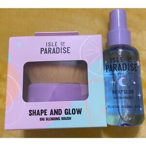 NEW Isle of Paradise Night Glow Self-Tan Face Mist & Shape Glow Big Brush Set